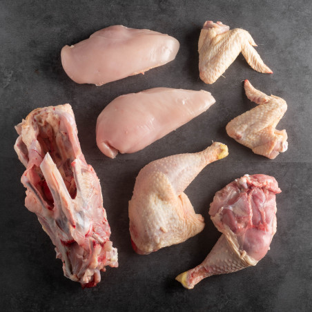 Pollo ecológico entero despiezado